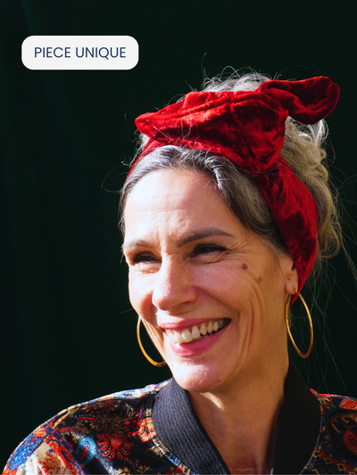 BANDEAU FREDERICA TISSU VELOURS ROUGE RECYCLE