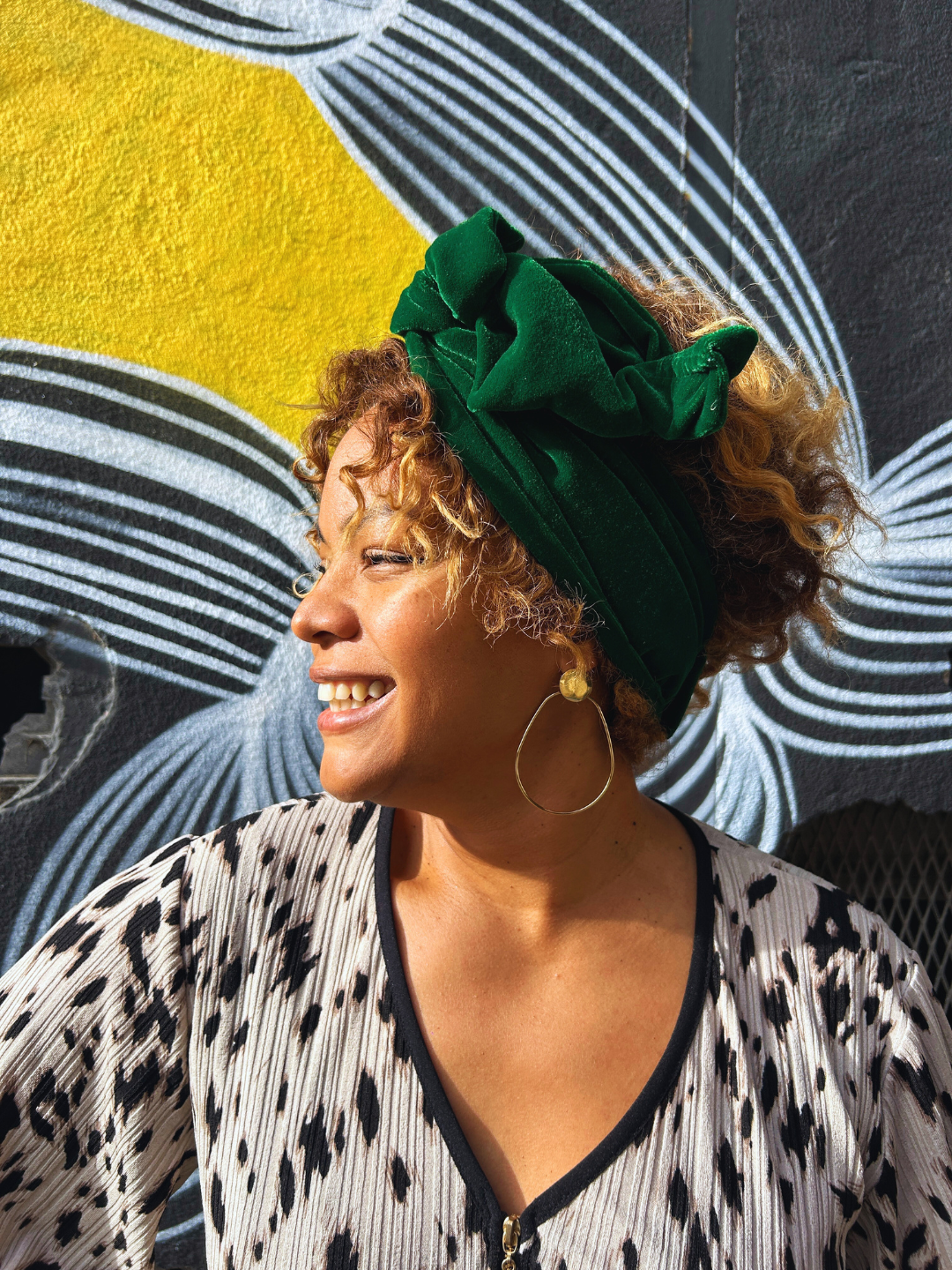 BANDEAU  FREDERICA - TISSU VELOURS VERT