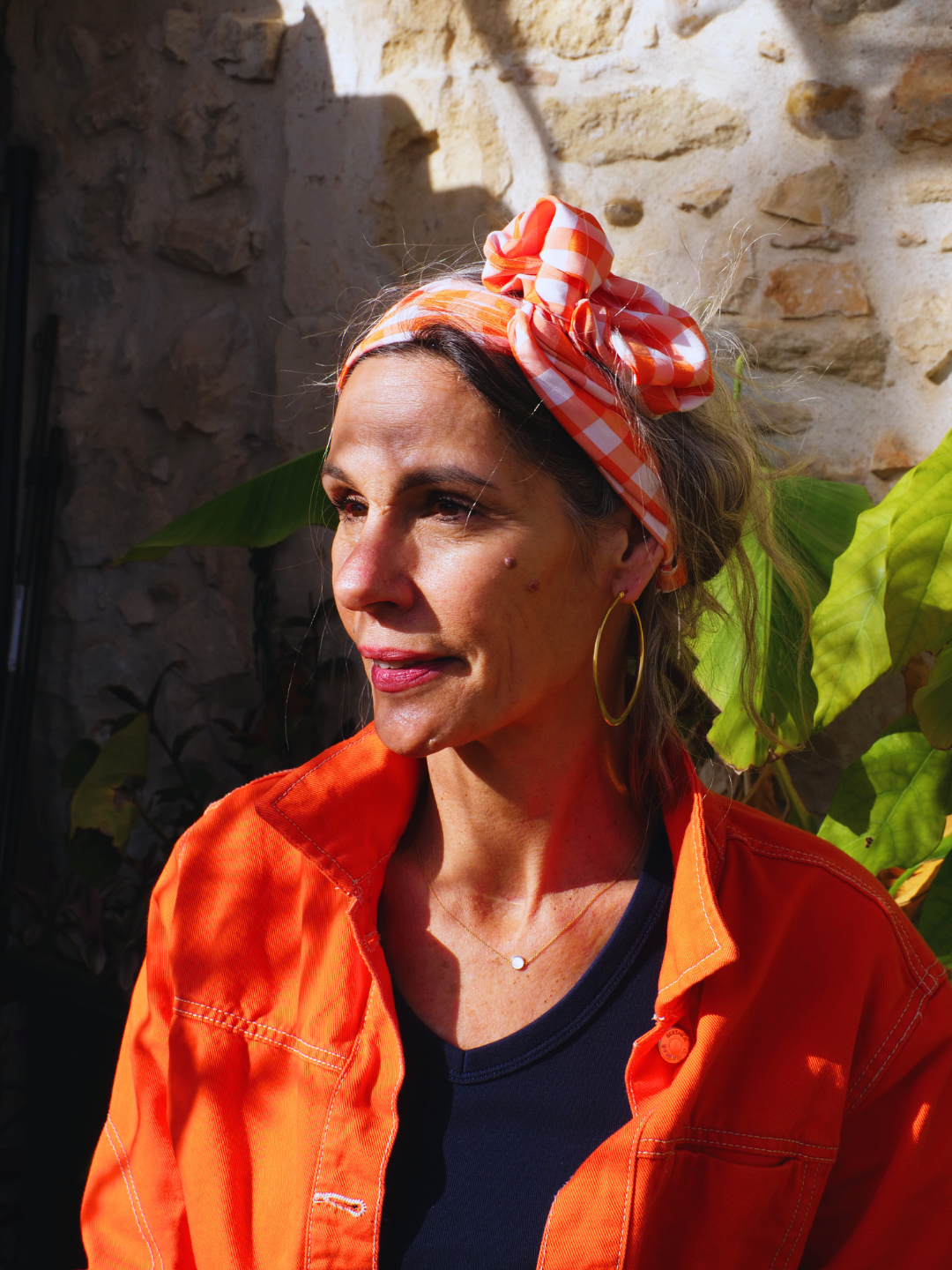 BANDEAU LOLITA - TISSU COTON VICHY ORANGE