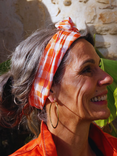 BANDEAU LOLITA - TISSU COTON VICHY ORANGE