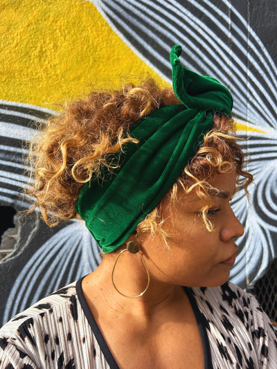 BANDEAU  FREDERICA - TISSU VELOURS VERT