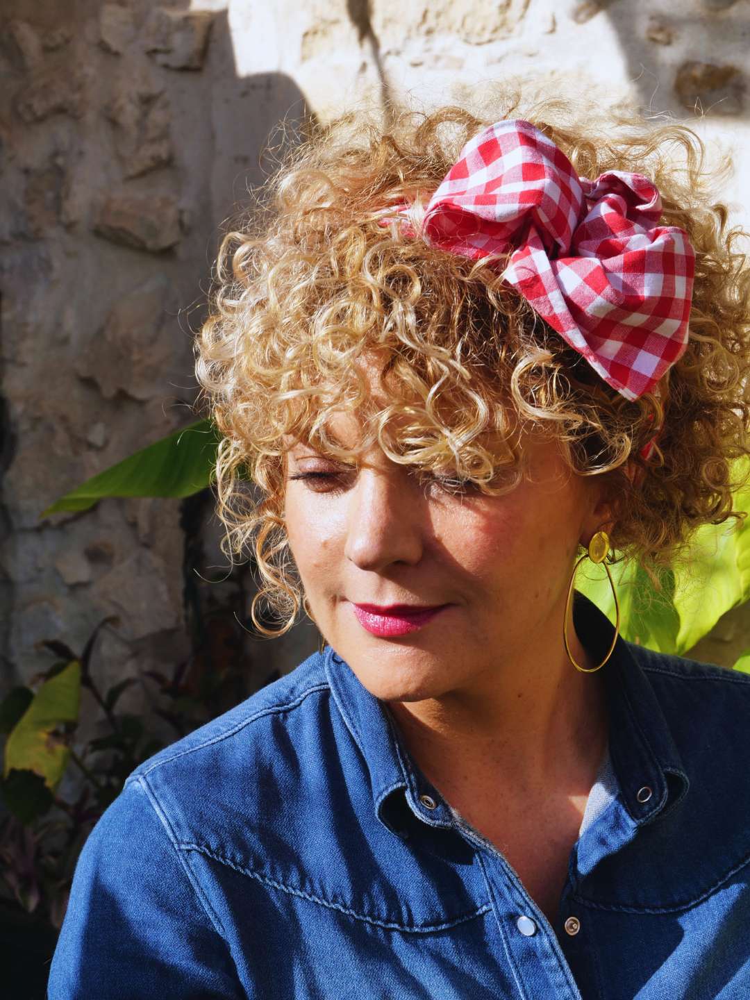 BANDEAU LOLITA - TISSU COTON VICHY ROUGE