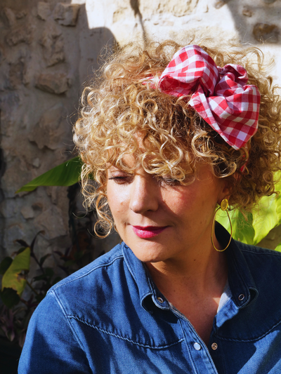 BANDEAU LOLITA - TISSU COTON VICHY ROUGE