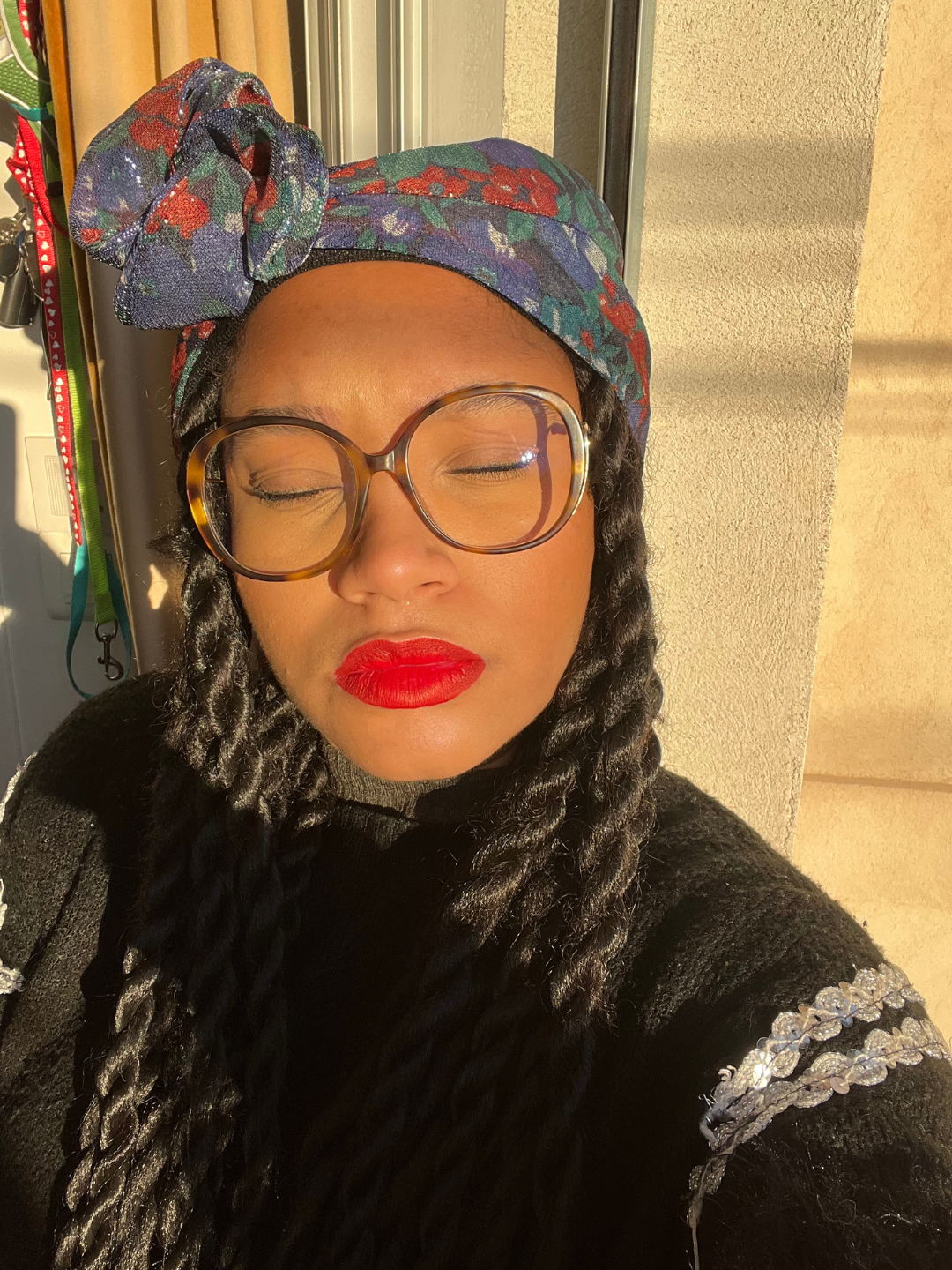 TURBAN LISA - TISSU LUREX BLEU NUIT FLEURS