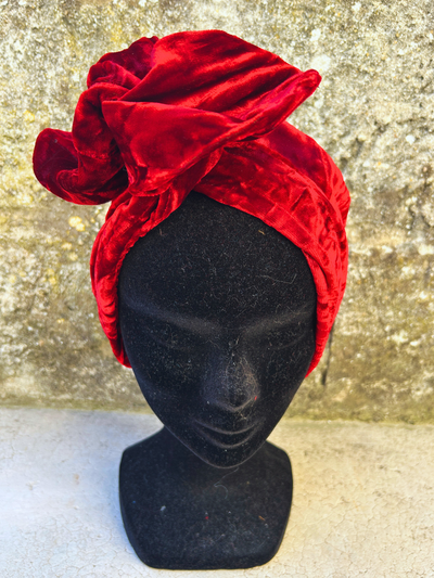BANDEAU FREDERICA TISSU VELOURS ROUGE RECYCLE
