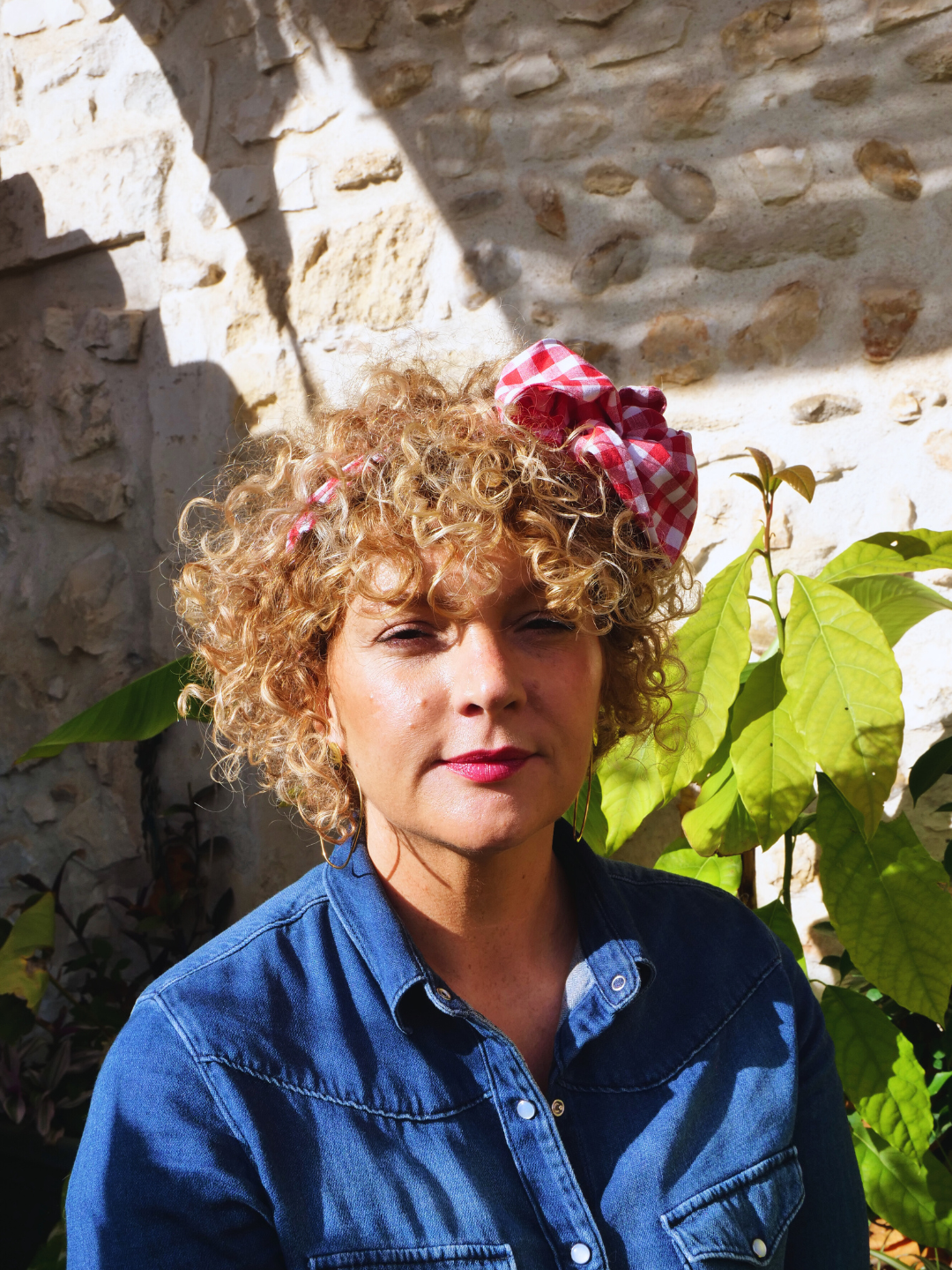 BANDEAU LOLITA - TISSU COTON VICHY ROUGE