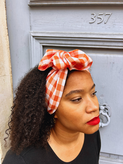 BANDEAU LOLITA - TISSU COTON VICHY ORANGE