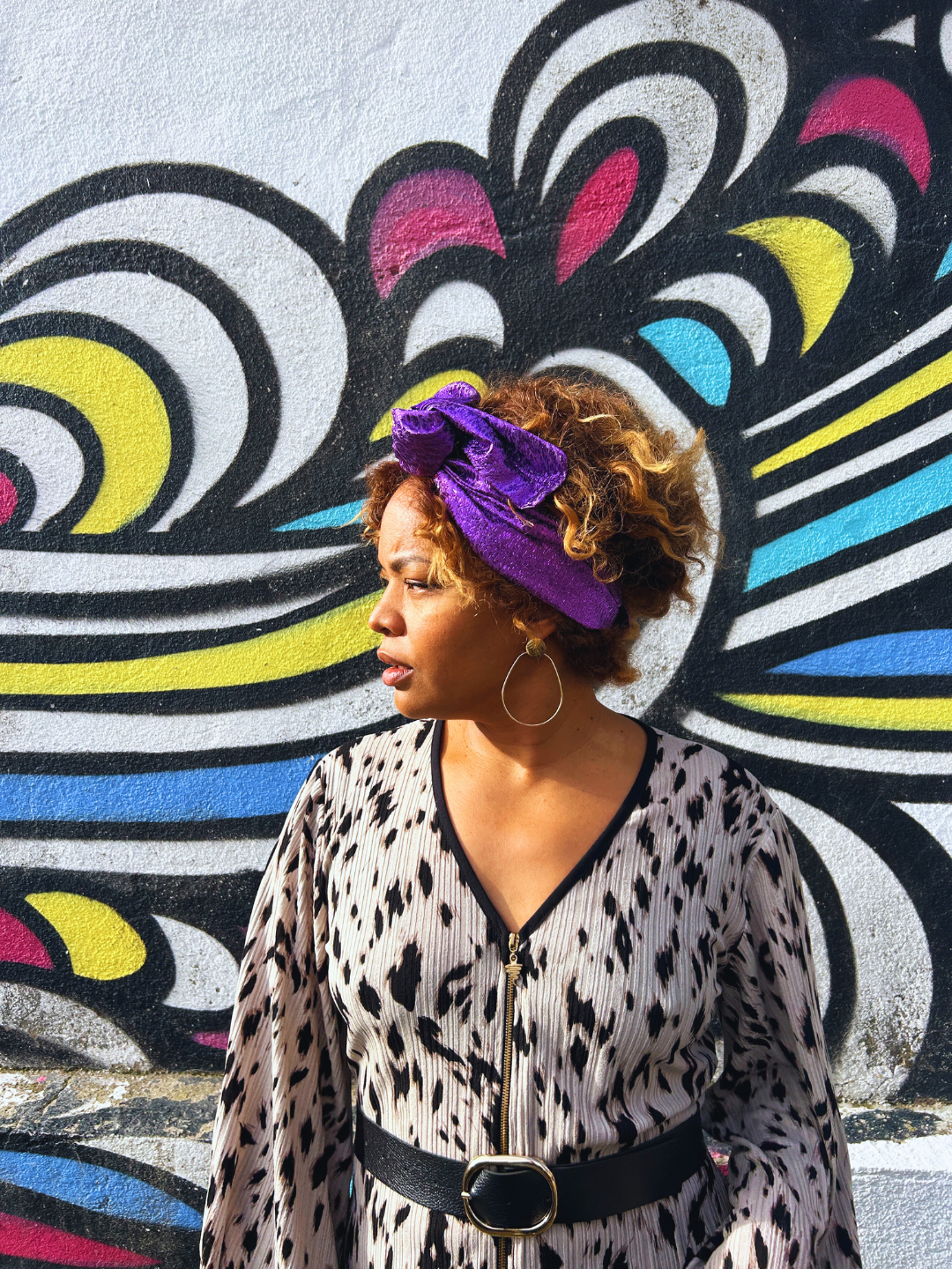 BANDEAU LOUISA - TISSU LUREX VIOLET BRILLANT