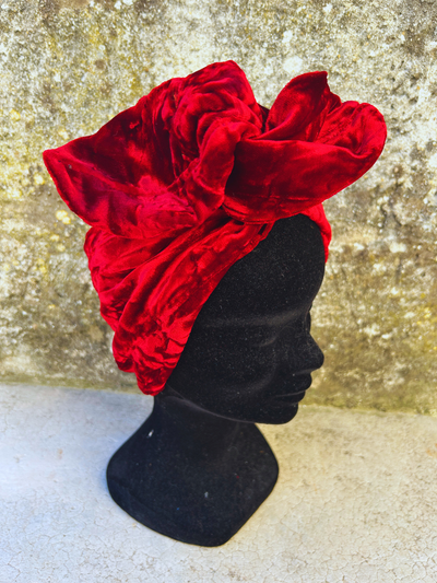 BANDEAU FREDERICA TISSU VELOURS ROUGE RECYCLE