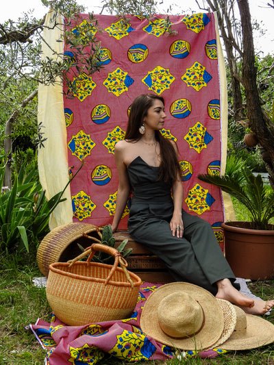 SOPHIE - ENSEMBLE BUSTIER ASYMETRIQUE ET PANTALON PALAZZO KHAKI