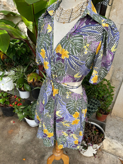 OLIVIA - ROBE SET TOP ET JUPE IMPRIME TROPICAL