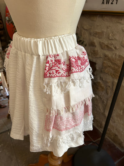 ANGELE THREE - SHORT CULOTTTE VOLANT LINGE DE MAISON
