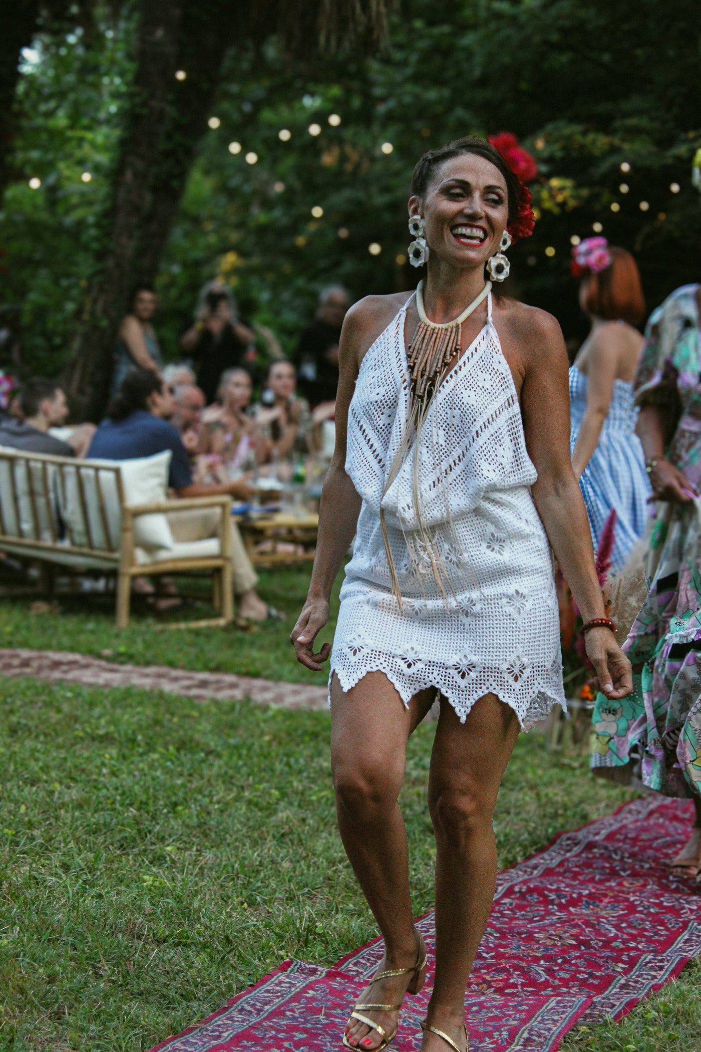 ELODIE - ROBE COURTE DOS NU ANCIEN RIDEAU CROCHET