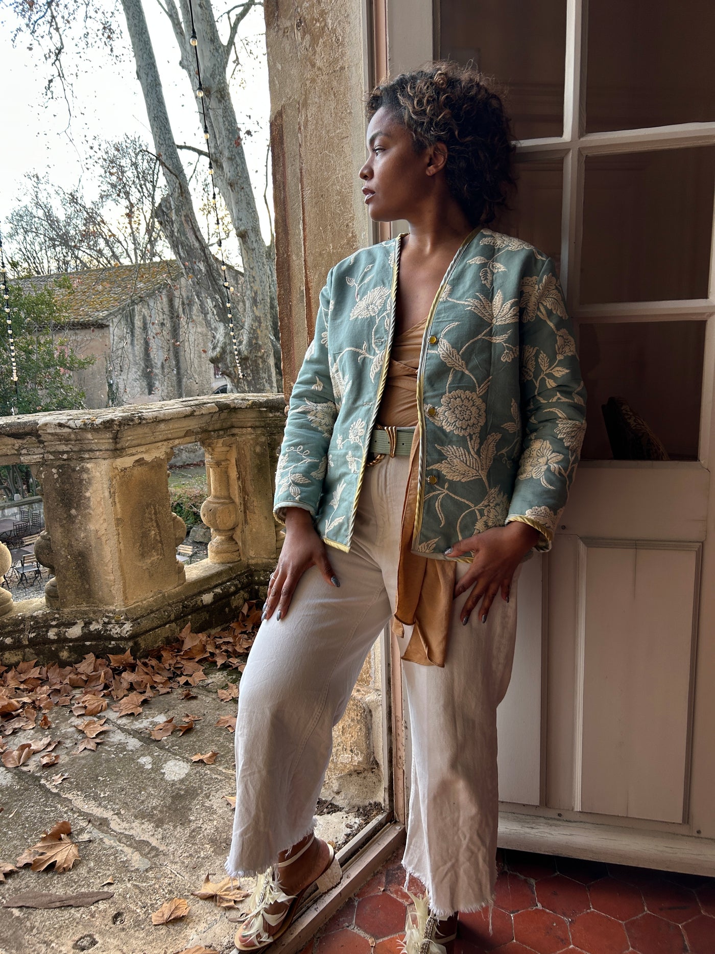 FIONA ONE - VESTE COUVRE LIT FLEUR VINTAGE REVERSIBLE