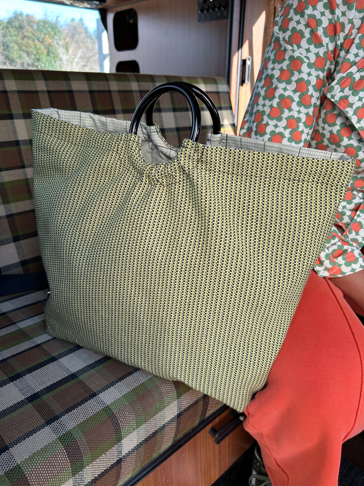 BRIGITTE - CABAS UPCYCLE DOUBLE TISSUS VERT