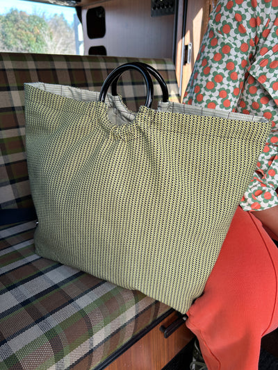 BRIGITTE - CABAS UPCYCLE DOUBLE TISSUS VERT