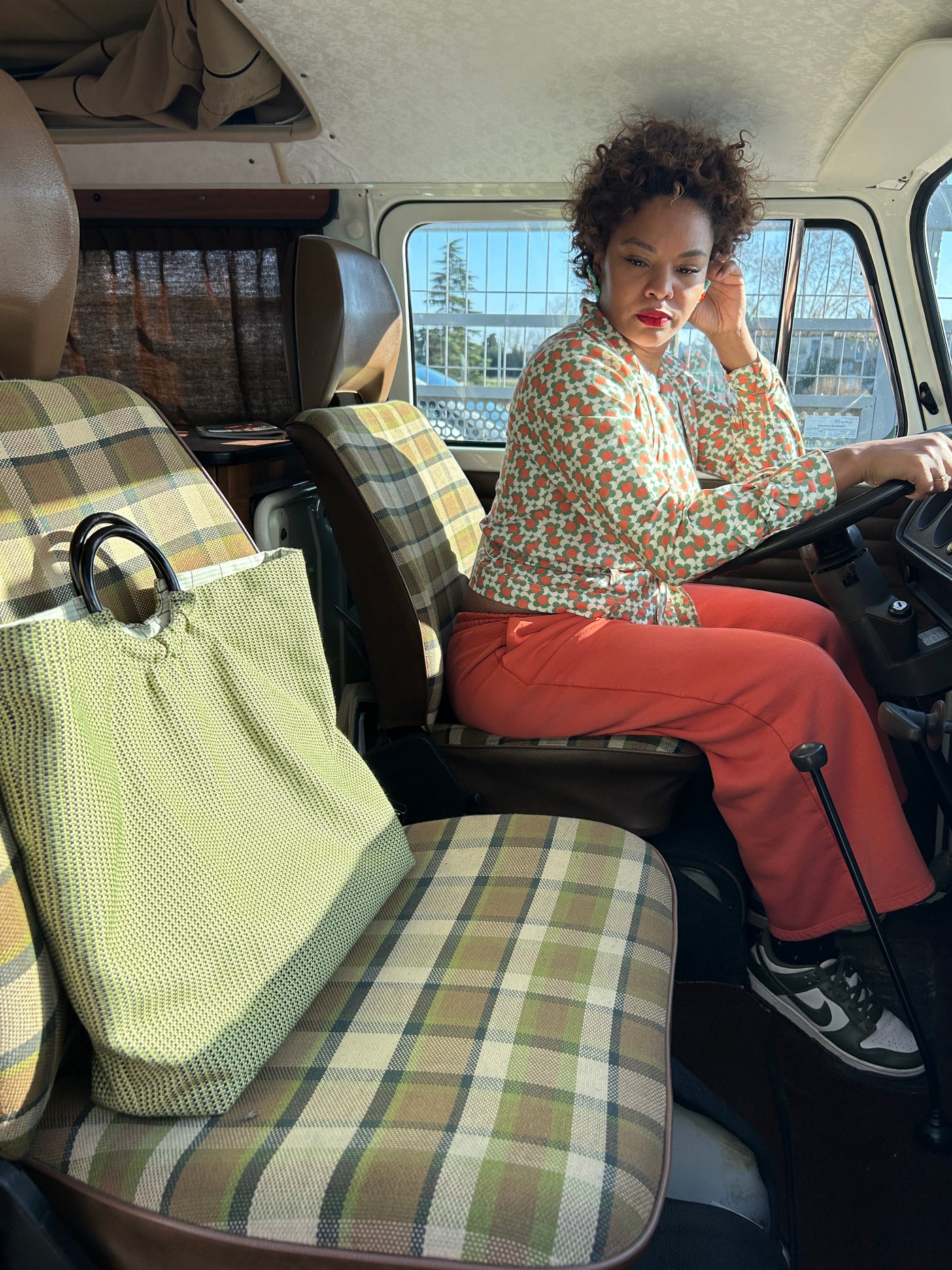 BRIGITTE - CABAS UPCYCLE DOUBLE TISSUS VERT