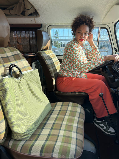 BRIGITTE - CABAS UPCYCLE DOUBLE TISSUS VERT