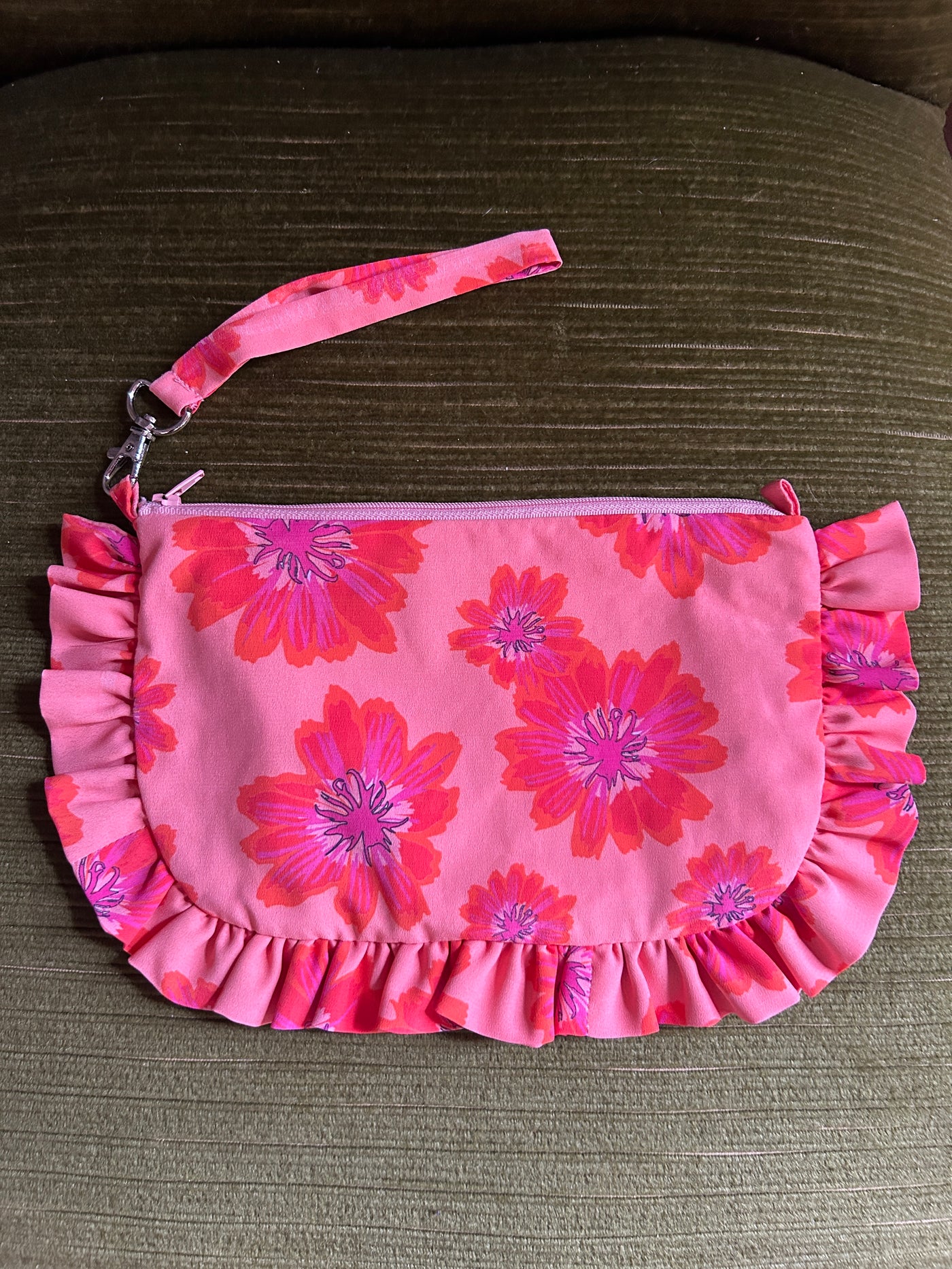 TROUSSE UPCYCLEE FROUFROUS ORANGE FLEURS